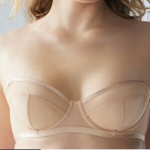 Savage X Fenty Mesh Strapless Underwire Bra Honey Nude 36D